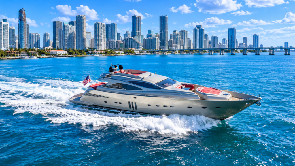 90' Pershing yacht charters miami