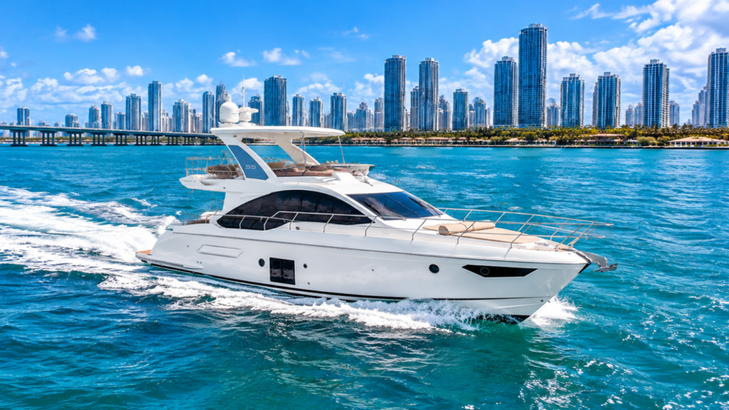 55' Azimut private yacht charter miami